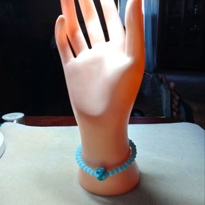 Glass crystal with focal tie dye bead